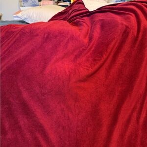 Plush Velvety Throw, Wine Red